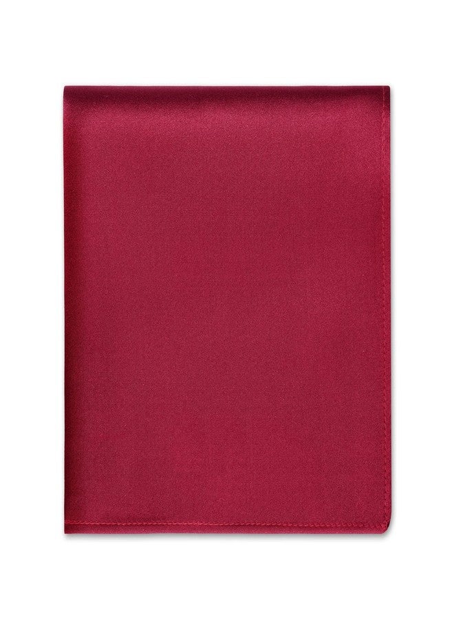 Selected Hanky 100% Pure Silk Pocket Square Solid Burgundy - Image 1